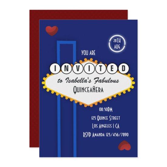 Royal Blue and Burgundy Las Vegas Quinceañera