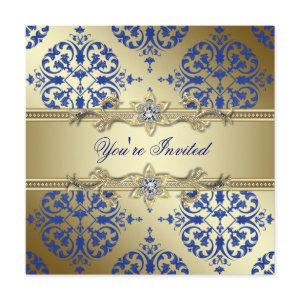 Royal Blue and Gold Damask Party
