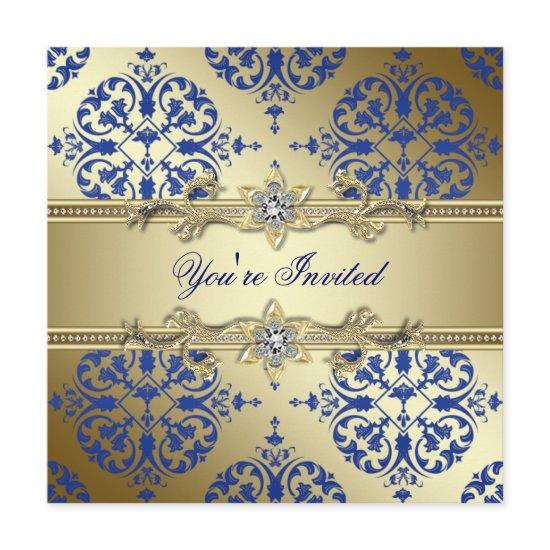 Royal Blue and Gold Damask Party