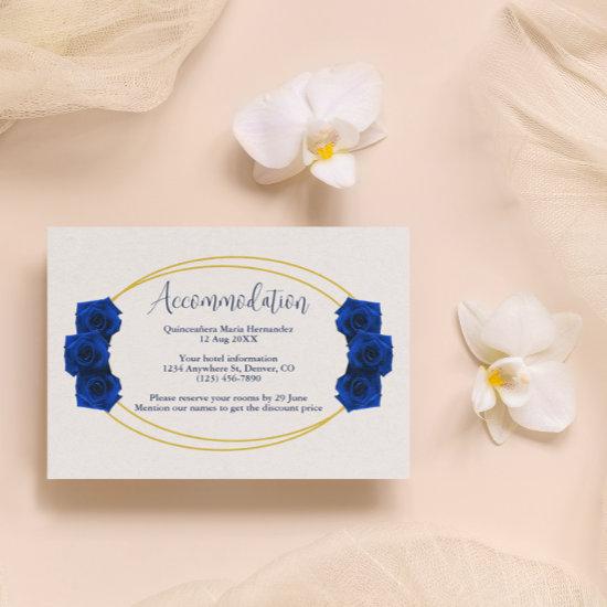Royal Blue and Gold Geometric Enclosure Card