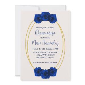 Royal Blue and Gold Geometric Quinceañera