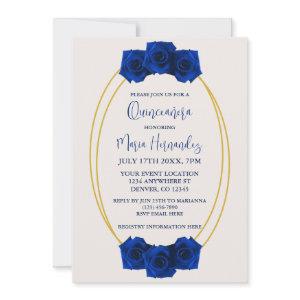 Royal Blue and Gold Geometric Quinceañera