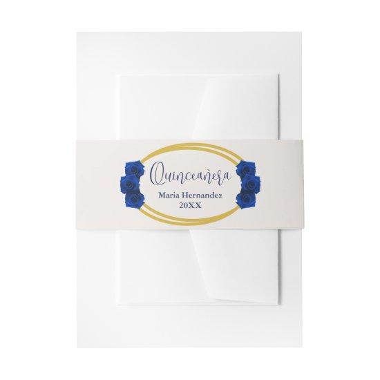 Royal Blue and Gold Geometric Quinceañera  Belly Band