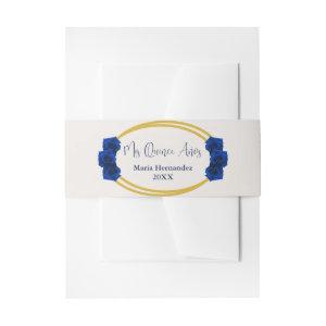Royal Blue and Gold Geometric Quinceañera  Belly Band