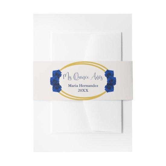 Royal Blue and Gold Geometric Quinceañera  Belly Band