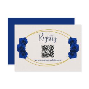 Royal Blue and Gold Geometric Quinceanera Registry Enclosure Card