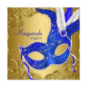 Royal Blue and Gold Masquerade Party
