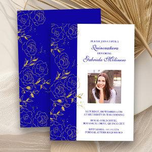 Royal Blue and Gold Quinceanera Elegant Photo