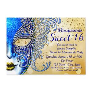 Royal Blue and Gold Sweet 16 Masquerade Party