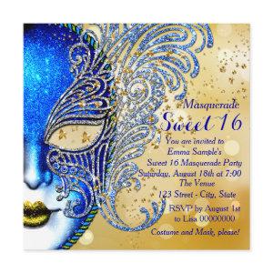 Royal Blue and Gold Sweet 16 Masquerade Party