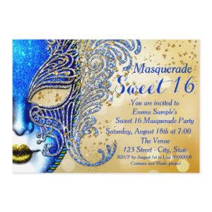 Royal Blue and Gold Sweet 16 Masquerade Party
