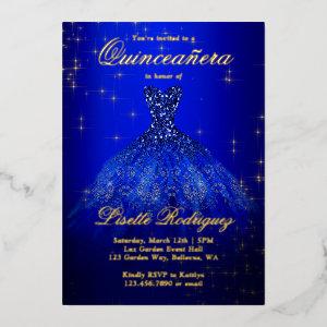 Royal Blue And Gold Themed Quinceanera Real Foil