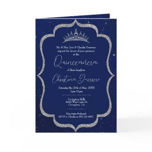 Royal Blue and Silver Starry Night Quinceanera