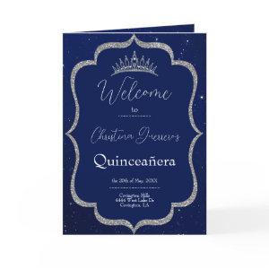 Royal Blue and Starry Night Quinceanera Program