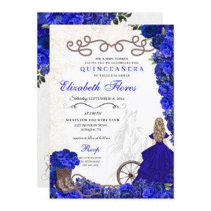 Royal Blue Cowgirl Ranchero Western Quinceanera