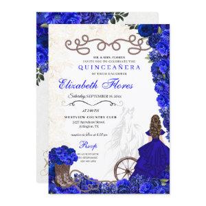 Royal Blue Cowgirl Ranchero Western Quinceanera