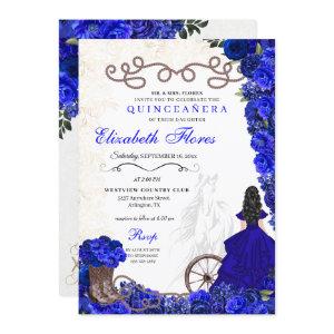 Royal Blue Cowgirl Ranchero Western Quinceanera