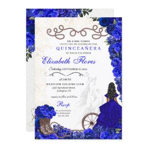 Royal Blue Cowgirl Ranchero Western Quinceanera