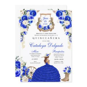 Royal Blue Cowgirl Western Princess Quinceañera