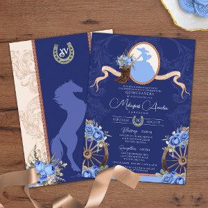 Royal Blue Elegant Rustic Western Quinceanera