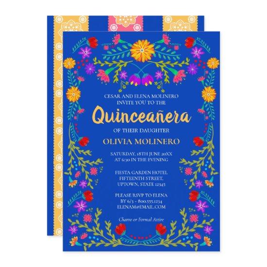 Royal Blue Fiesta Party Mexican Quinceanera