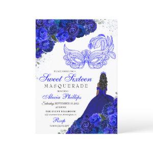 Royal Blue Floral Masquerade Sweet 16