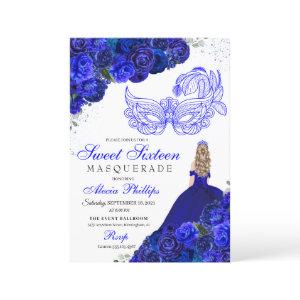 Royal Blue Floral Masquerade Sweet 16