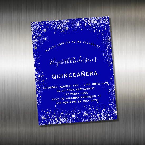 Royal blue glitter birthday  magnet