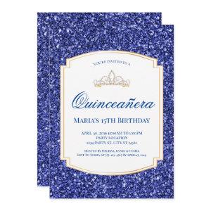 Royal Blue Glitter Quinceañera