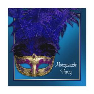 Royal Blue Gold Masquerade Party