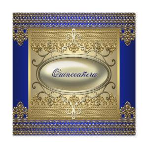 Royal Blue Gold Quinceanera