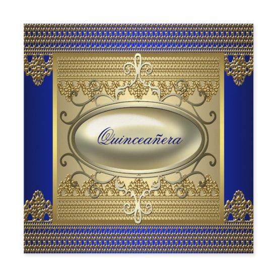 Royal Blue Gold Quinceanera