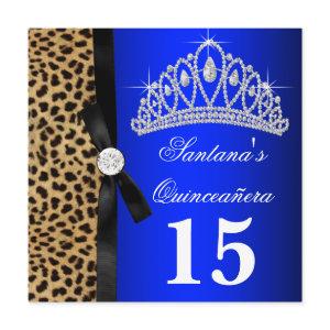 Royal Blue Leopard Quinceanera