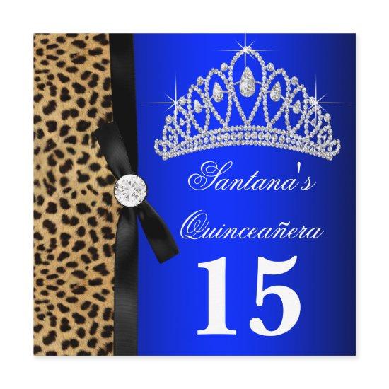 Royal Blue Leopard Quinceanera