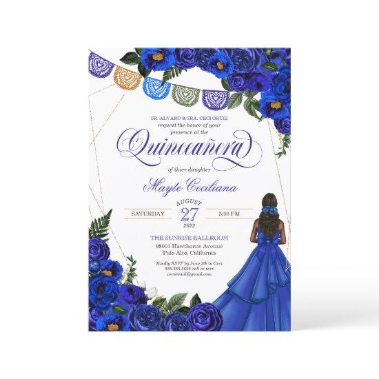 Royal Blue Papel Picado Quinceañera 15th Birthday