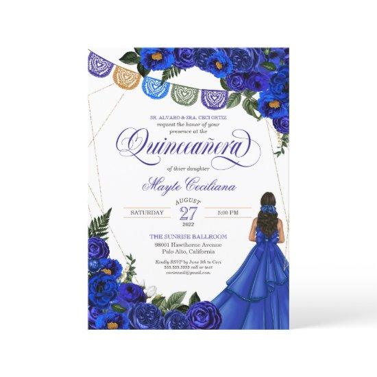 Royal Blue Papel Picado Quinceañera 15th Birthday