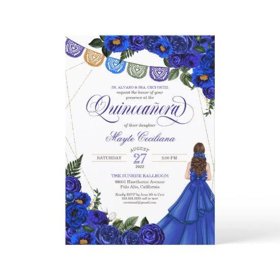 Royal Blue Papel Picado Quinceañera 15th Birthday