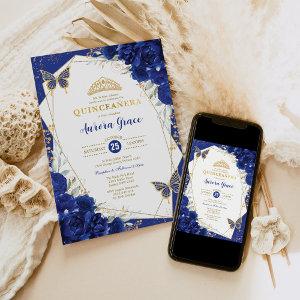 Royal Blue Quinceañera Butterflies Mis Quince