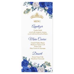 Royal Blue Quinceañera Menu Card