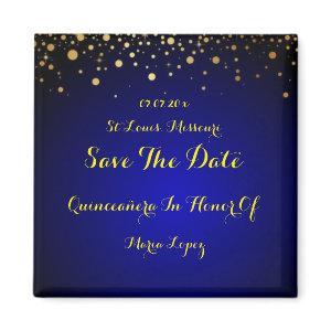 Royal Blue Quinceanera Save The Date Magnet