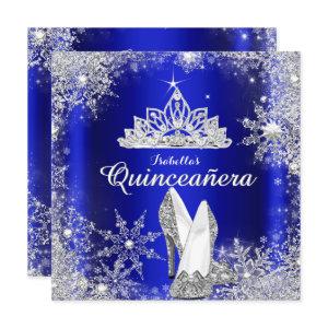 Royal Blue Quinceanera Silver Tiara 15th Birthday