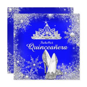 Royal Blue Quinceanera Silver Tiara 15th Birthday