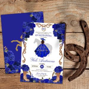 Royal Blue Rose Boots Charra Vestidos Quinceañera