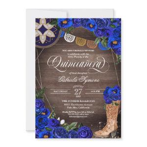 Royal Blue Rose Charra Cowgirl Western Quinceañera