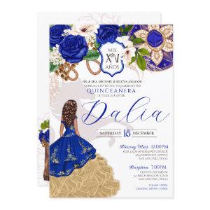Royal Blue Rose Western Charro Quinceañera