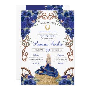 Royal Blue Roses Western Charra Quinceañera