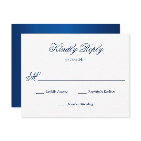 Royal Blue RSVP Card