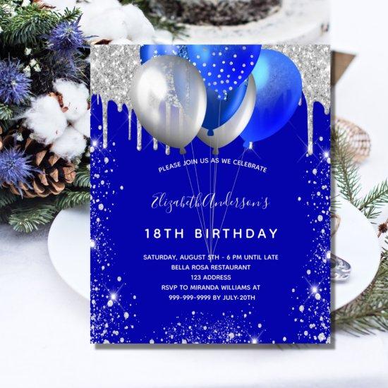 Royal blue silver birthday