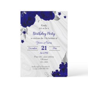 royal blue silver gray birthday party