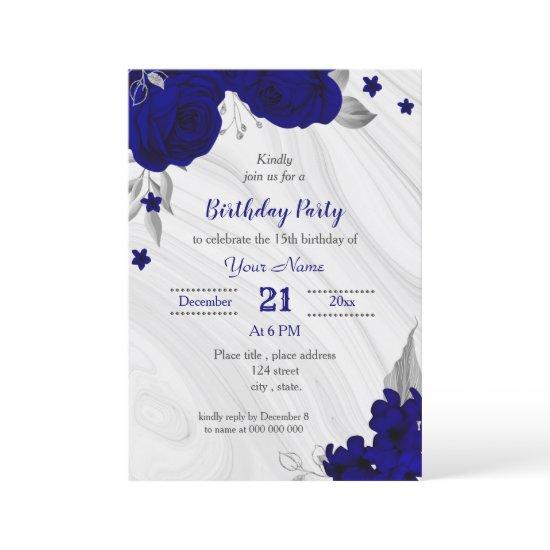 royal blue silver gray birthday party